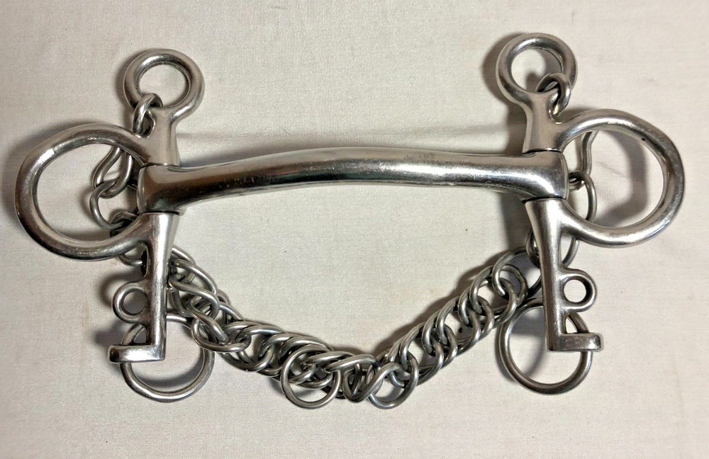 Short Shank Pelham Bit Stainless Horse Bit w/ Chain - 5"