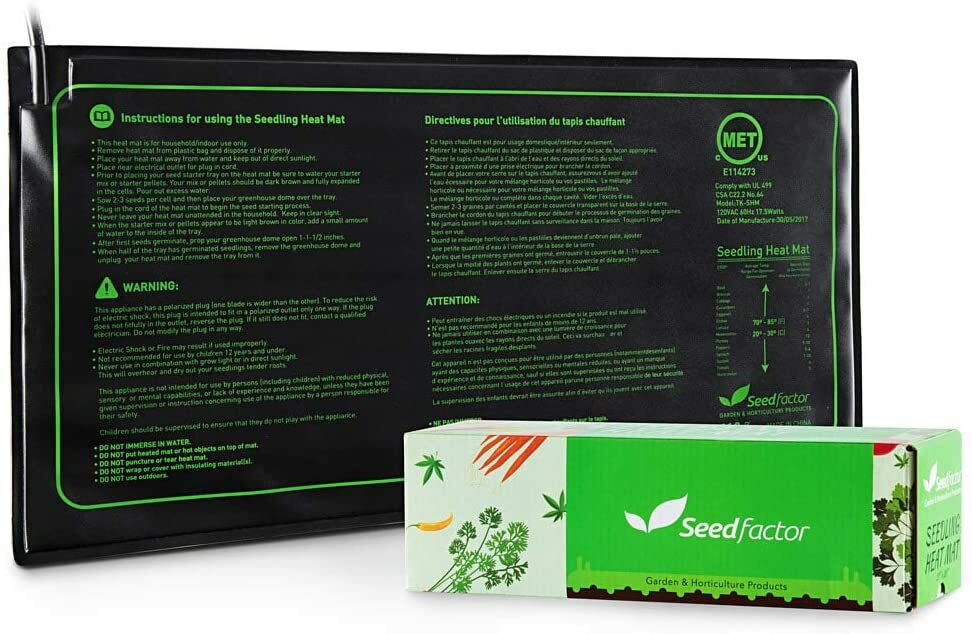 MET Seedfactor Seedling Heat Mat Hydroponic Heating Pad Home Garden Seed Starter