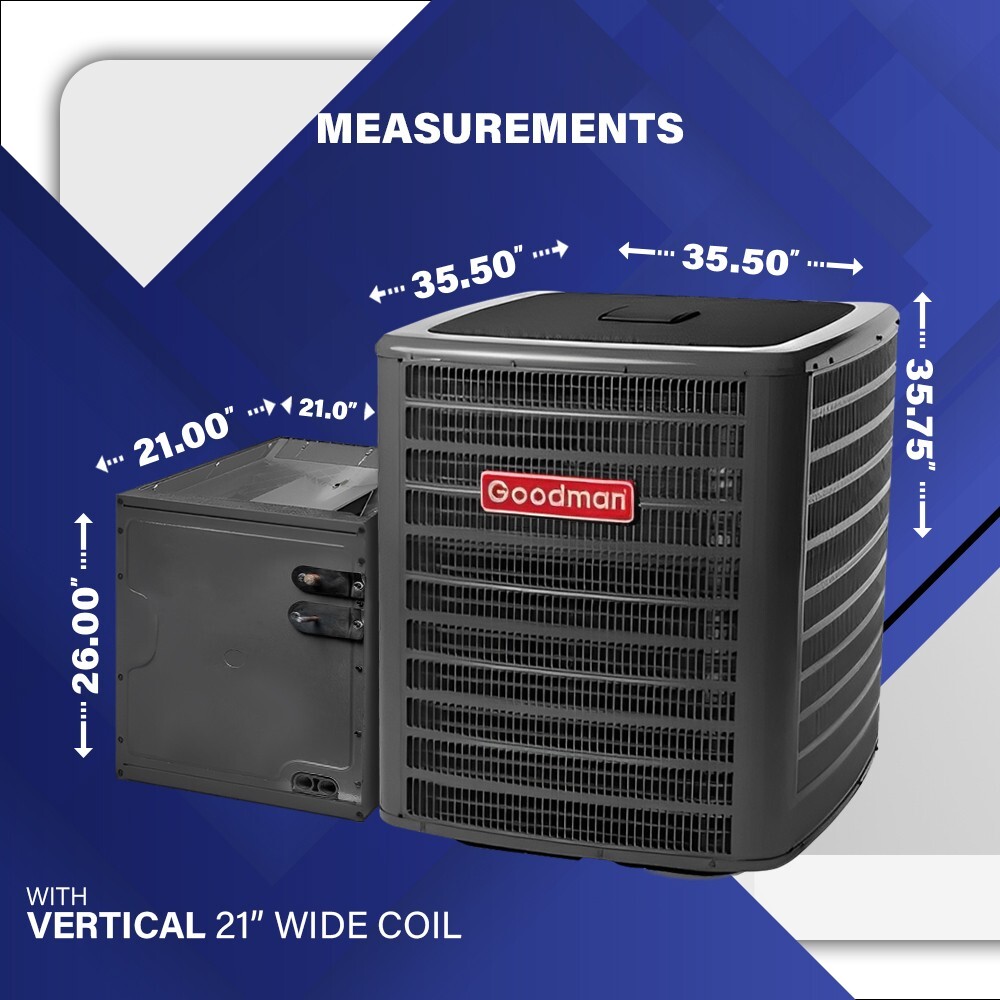 Goodman 4 Ton R32 Central Air Conditioner Unit & Evaporator Coil AC Split System