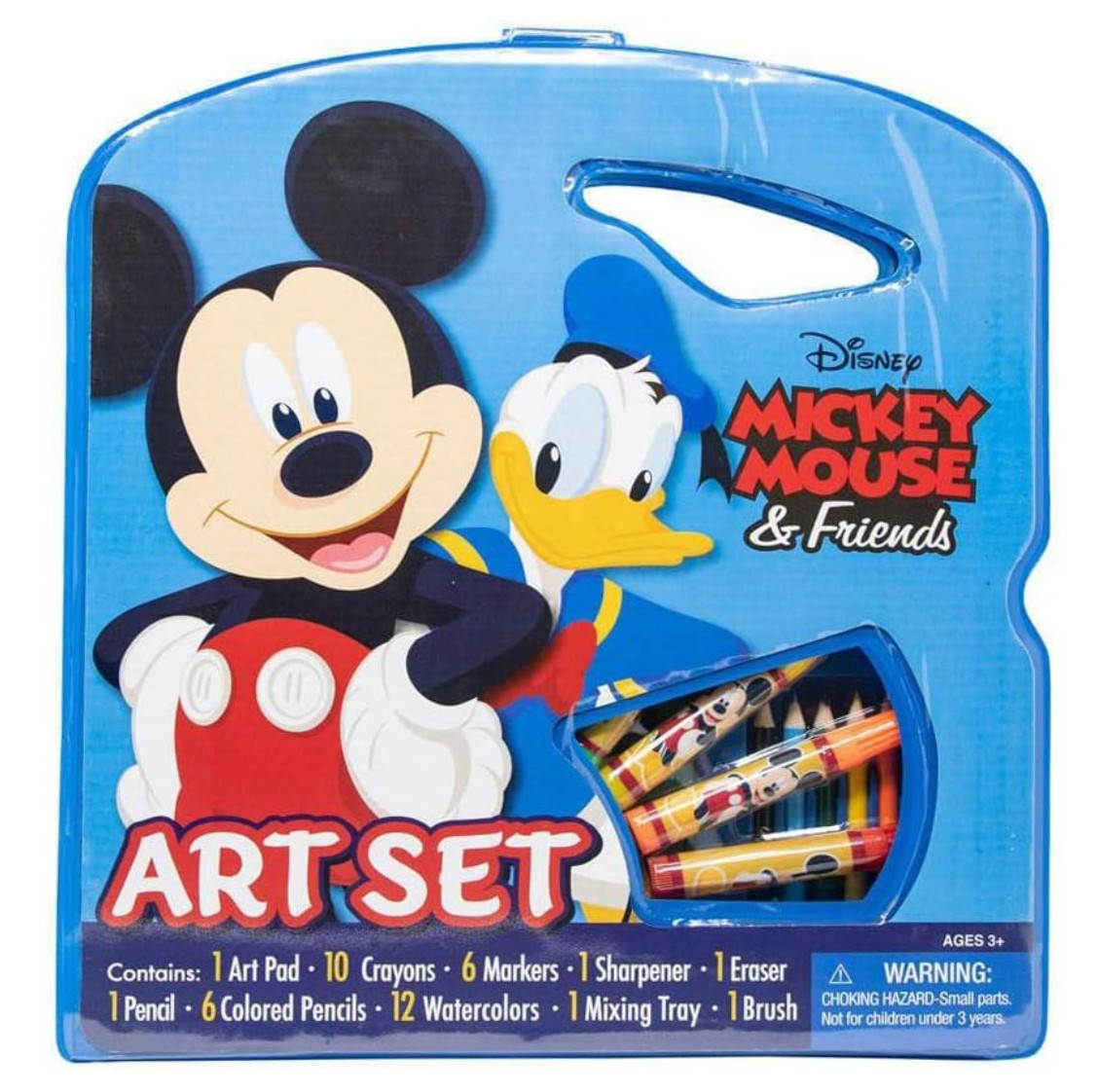 Disney Mickey Mouse Kids 40pc Art Supplies Coloring Marker Crayon Paint Pad Set