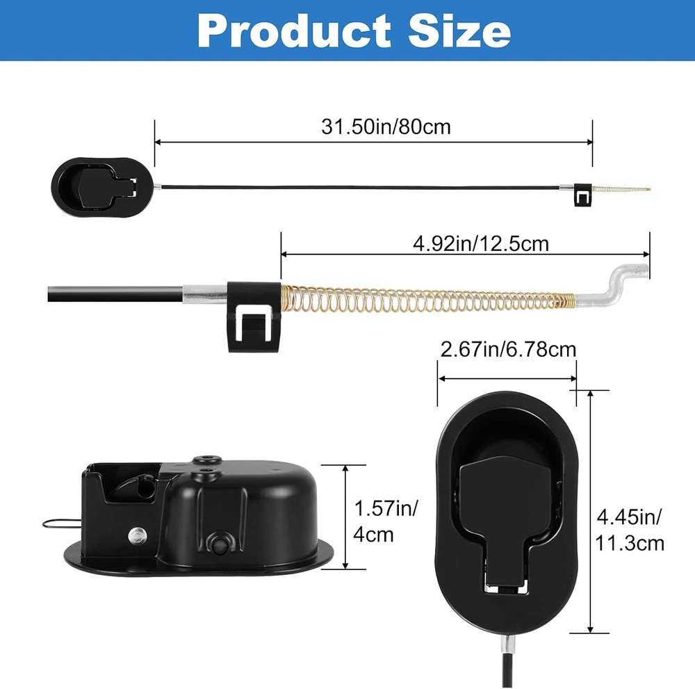 Universal Black Metal Recliner Replacement Parts Pull Handle for Sofa with Cable