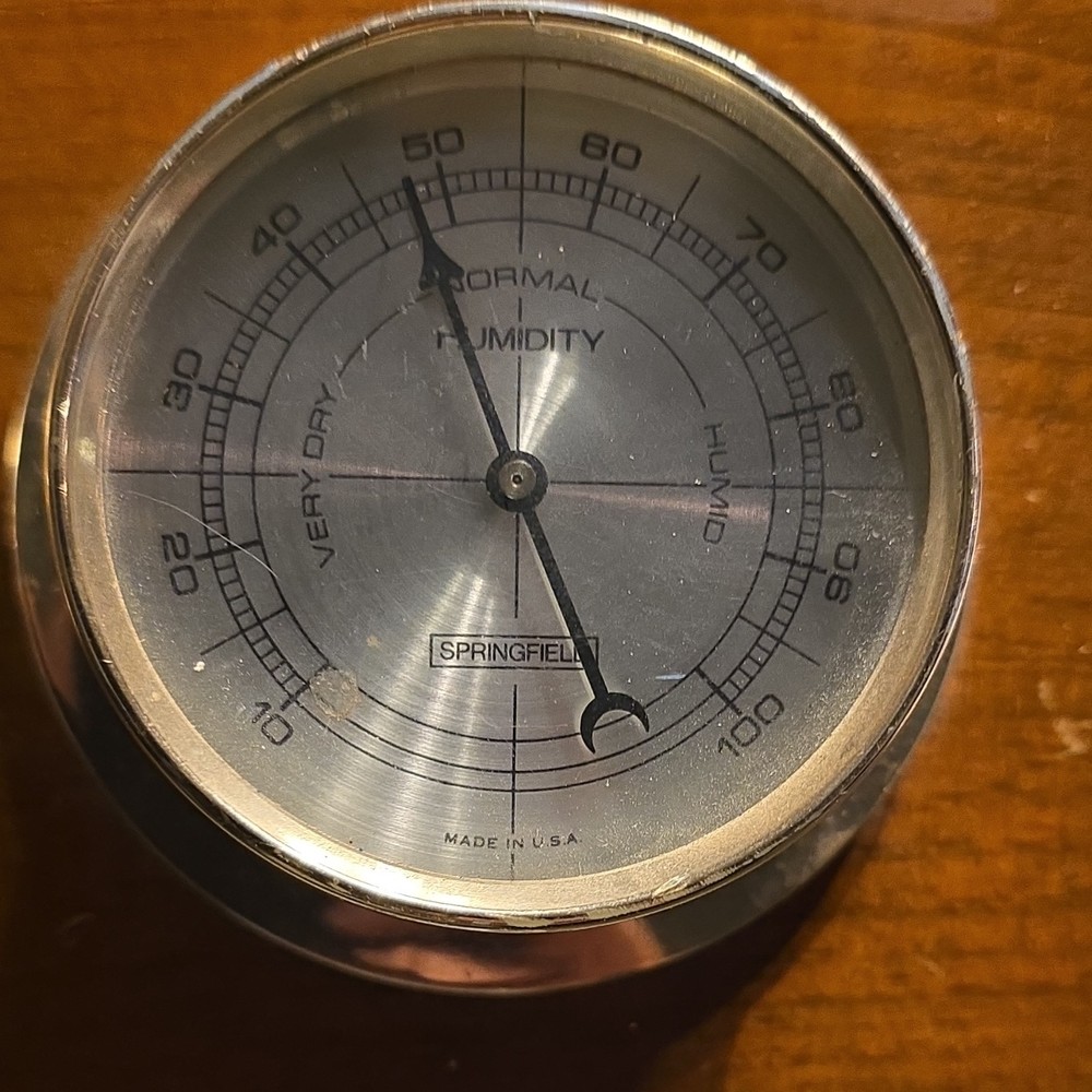 Springfield Wall Weather Station Thermometer Barometer Hygrometer Wood