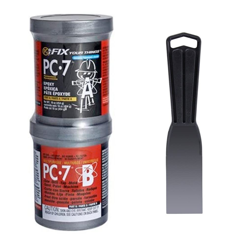 Two-Part Epoxy Adhesive Paste Kit, Heavy Duty, 1 lb, Charcoal Gray, Applicator