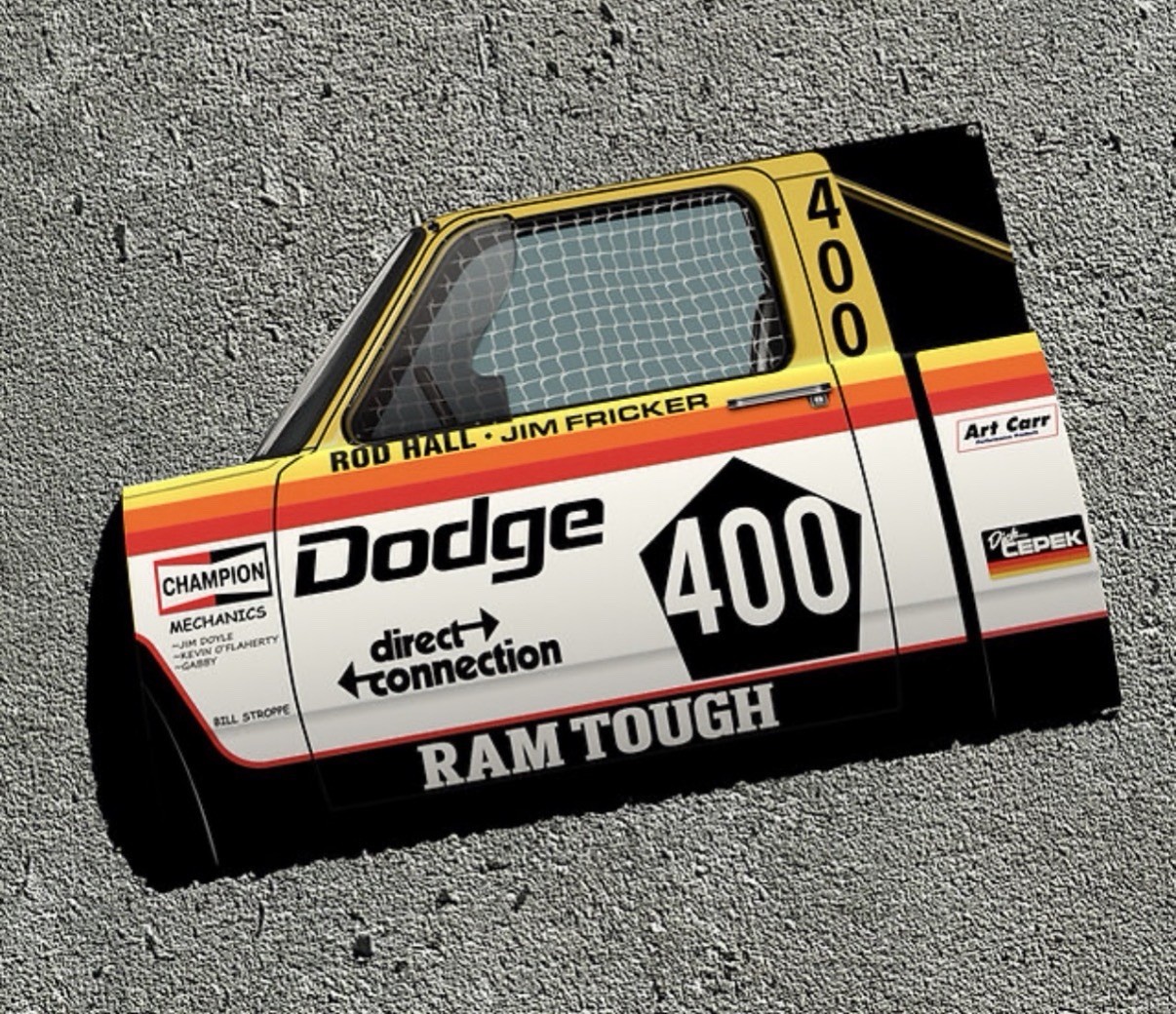 WOW! 1986 Dodge Ram Rod Hall Race Truck Off-road Racing Curved Sign