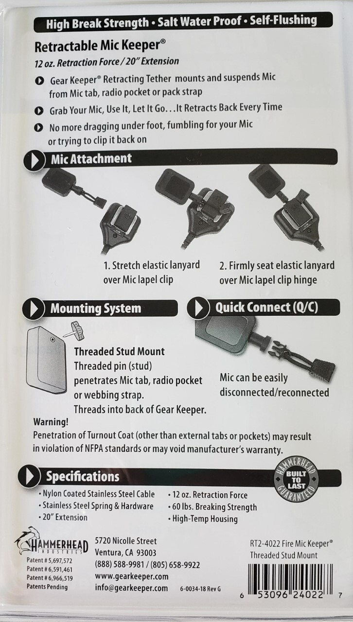 Gear Keeper Retractable Fire Mic Keeper RT2-4022