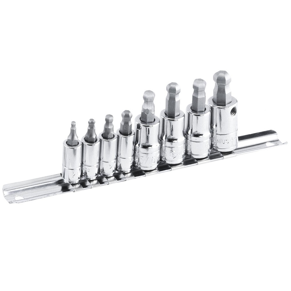 Genius Tools 8 Piece 1/4" & 3/8" Dr. Metric Wobble Hex Bit Socket Set - BS-23...