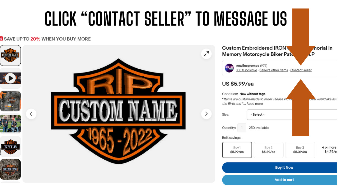 Custom Embroidered IRON ON SHIELD Motorcycle Biker Patches with ANY NAME