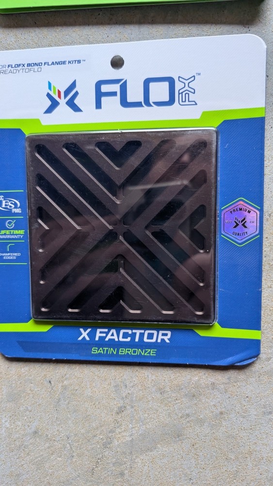 FloFX X-Factor Shower Drain Grate - Satin Bronze