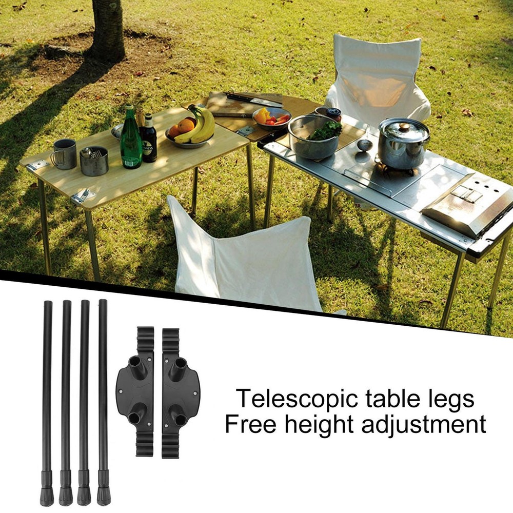 Foldable Camping Table Legs Adjustable Height Table Legs DIY for Outdoor Camping