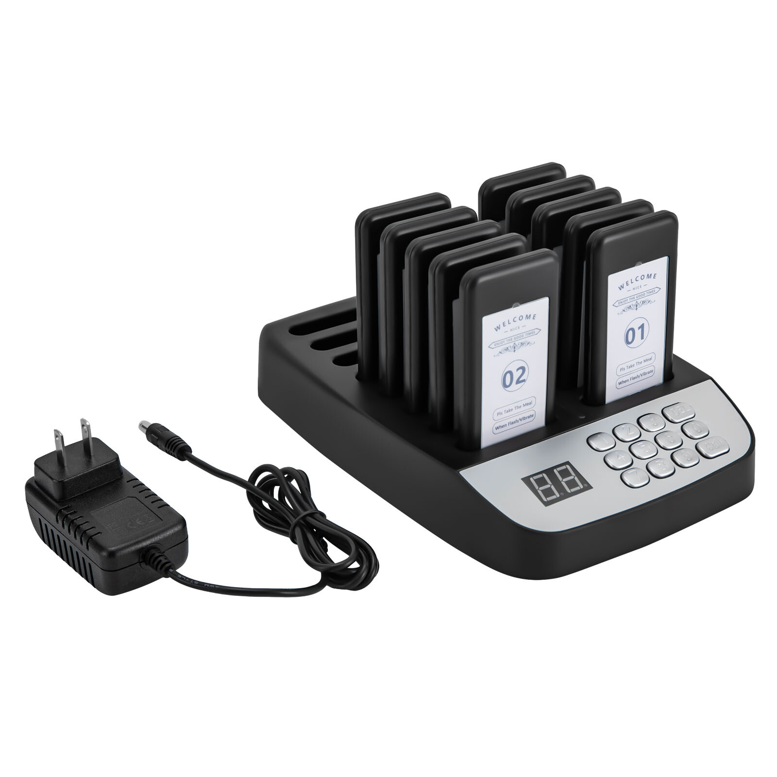 Restaurant Wireless Guest Paging System 10 Beepers Queuing Calling Pager Food
