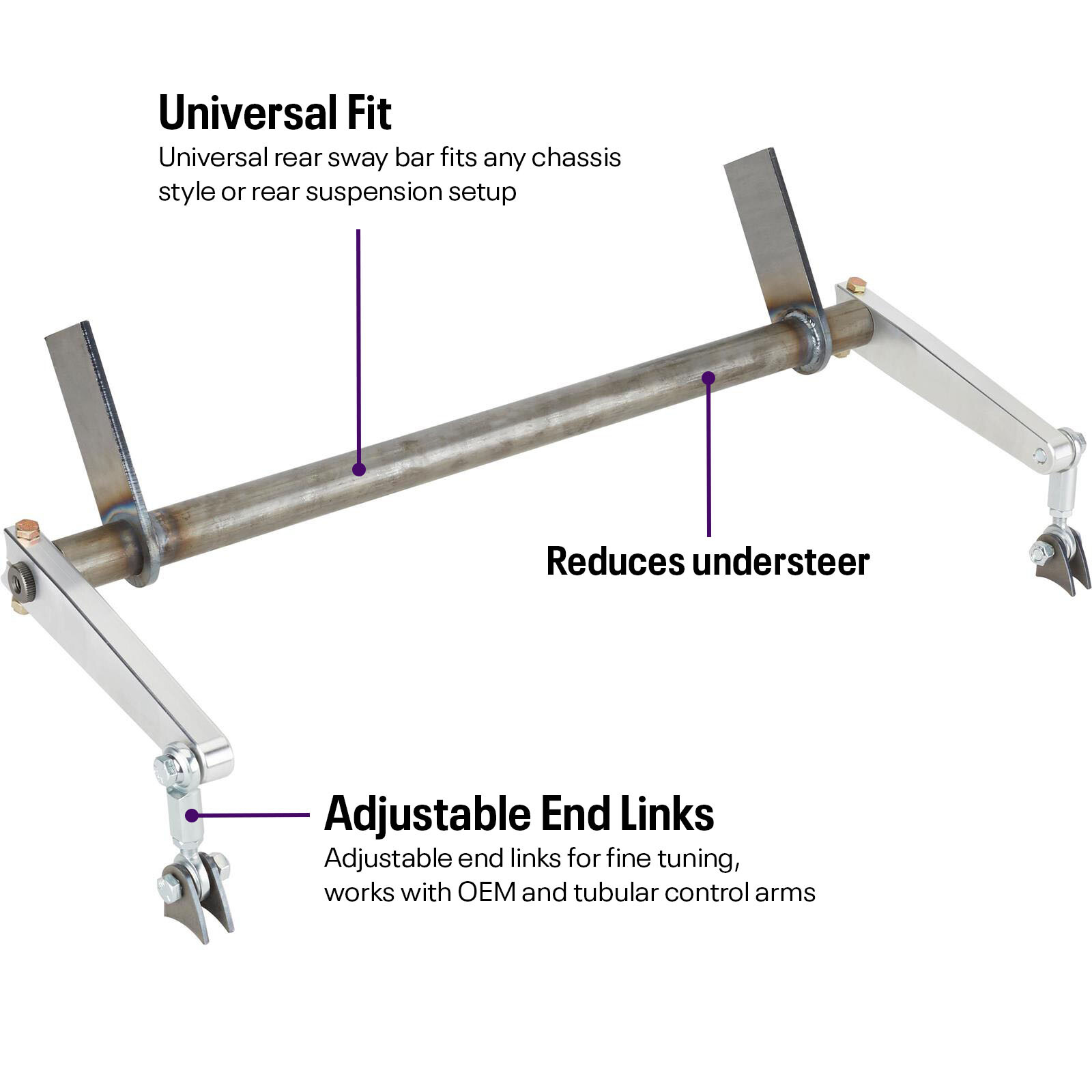 Speedway Universal Splined Rear Sway Bar