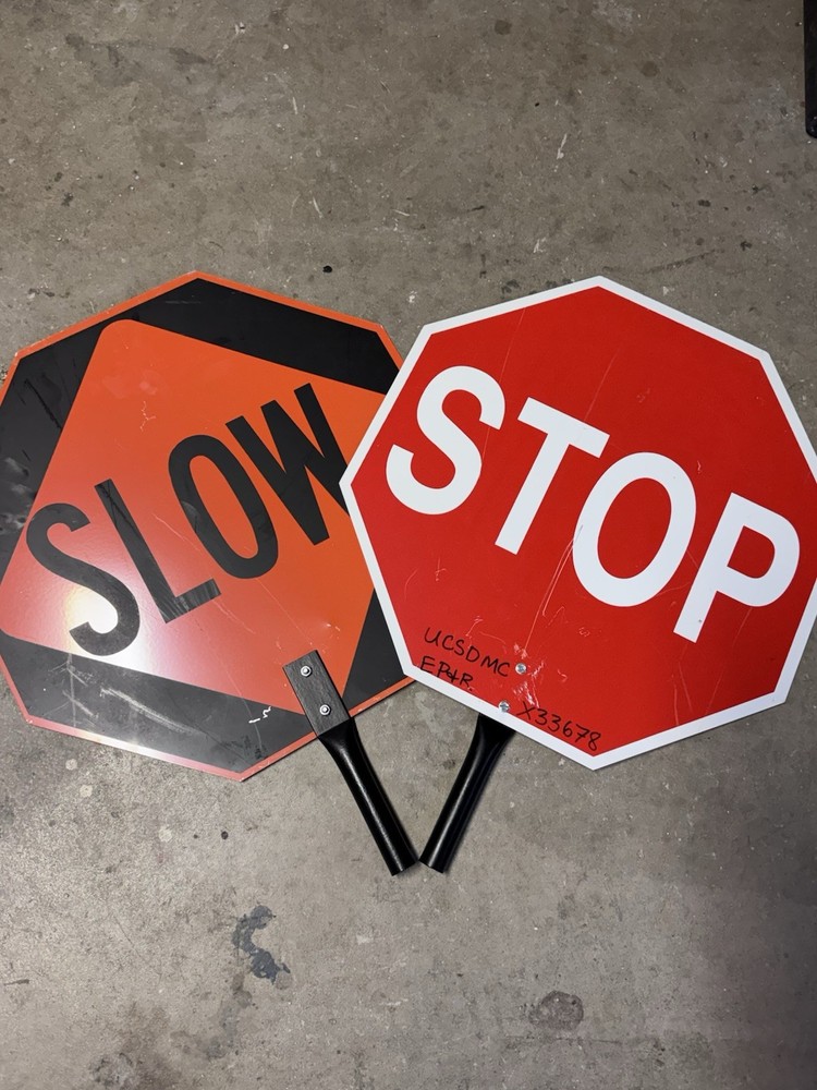 18 In. Reflective Stop/Slow 2-Sided Paddle