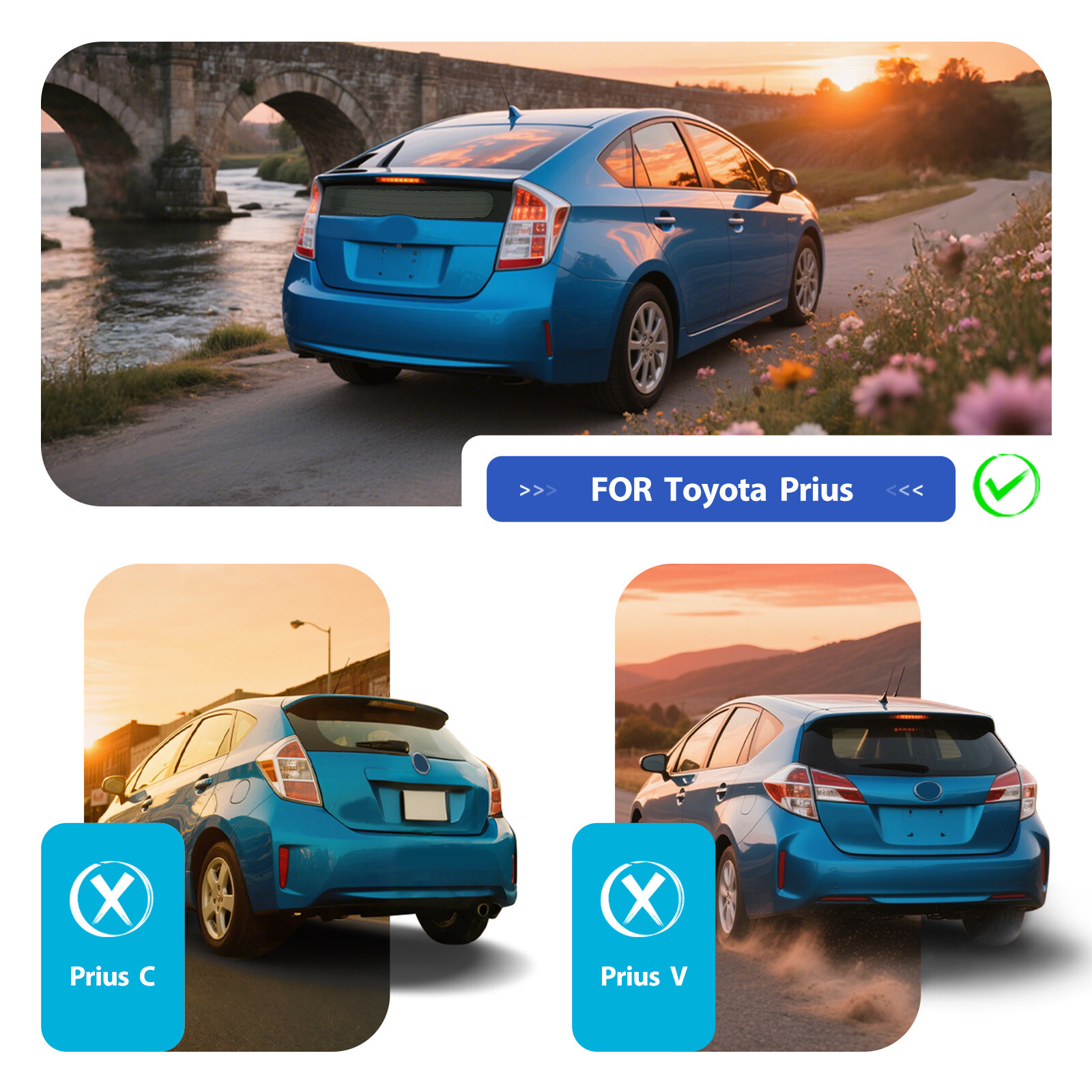 Lower Rear Back Window Glass Heated Fits 2010-2015 Toyota Prius 4Dr Hatchback