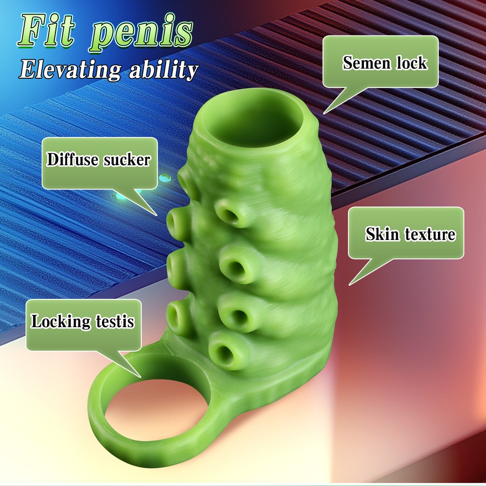 Soft Penis Sleeve Cock Ring Extender Enlargement Locking Delay Ejaculation Time
