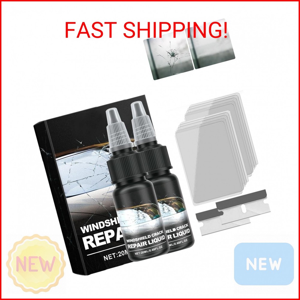 2PCS Crackfix Pro Kit Windshield Repair Kit for Chips and Cracks Windshield Crac