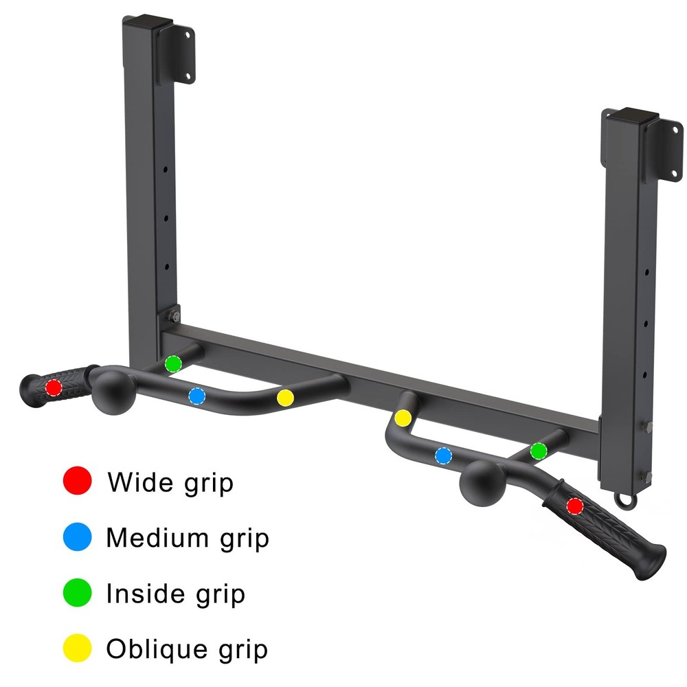 Heavy Duty Joist Mounted Pull Up Bar with Multi-Angle Grip & Accessories