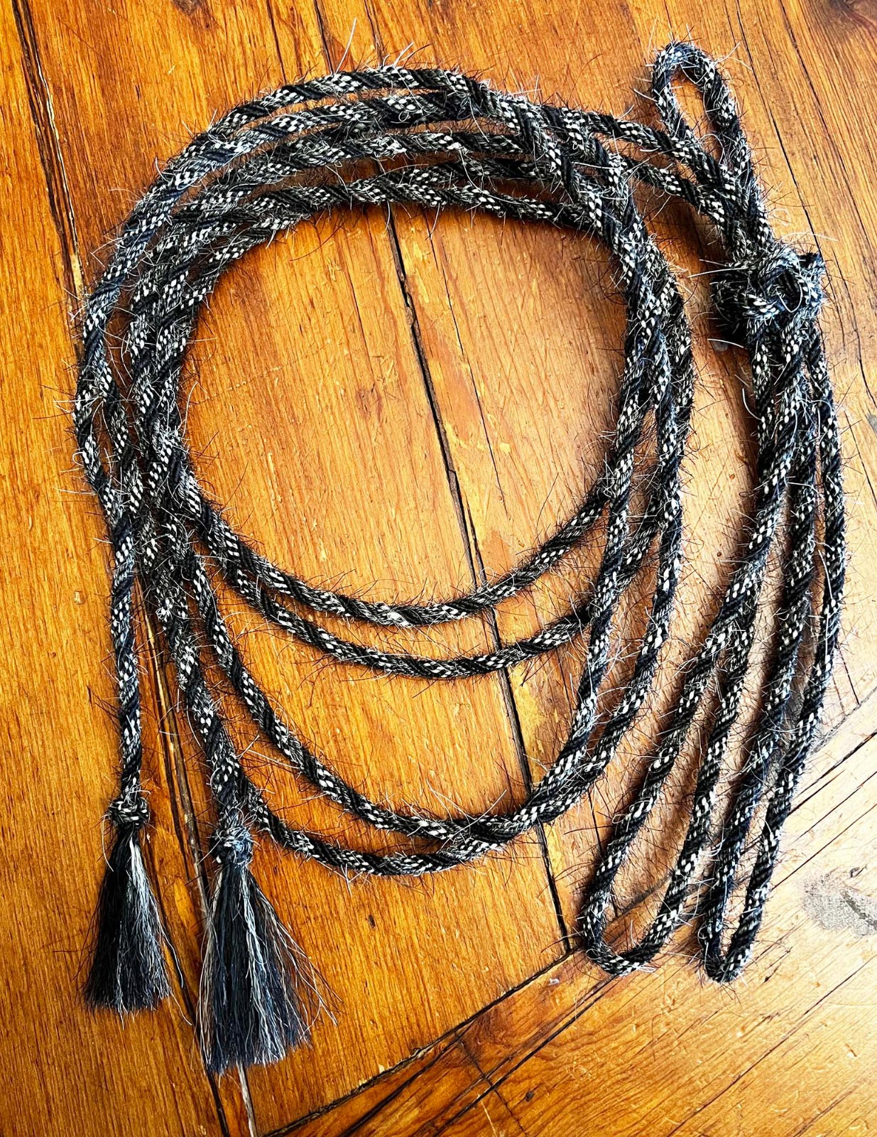 1/4"  Tri-Colored MANE HAIR FIADOR 16Ft. Long By RUIZ Cowboy Vaquero #1