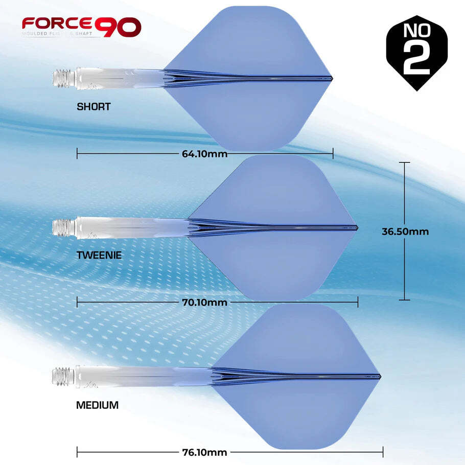 Mission Force 90 Molded Flight & Shaft System Gradient Blue Standard No2 Short