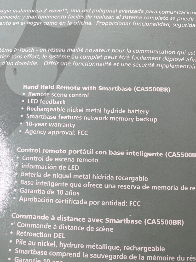 New Intermatic In Touch HAND HELD REMOTE W/BASE CA5500BR RECHARGEABLE