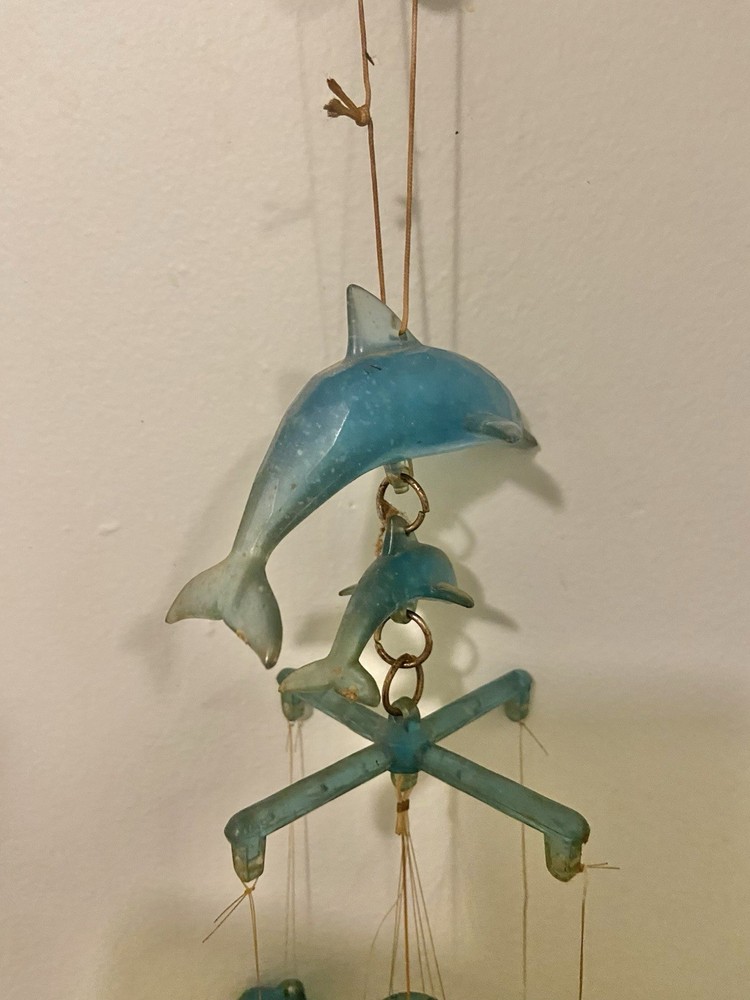 Vintage Acrylic Dolphin Wind Chime
