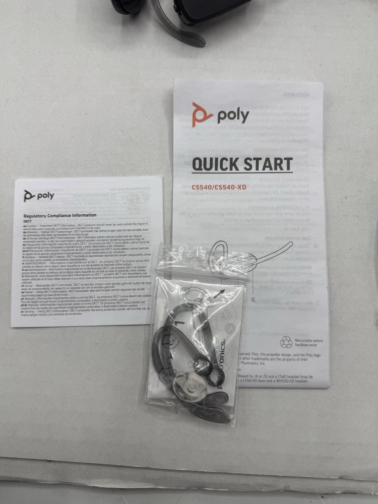 Plantronics - CS540 Wireless DECT Headset (Poly) - Single Ear (Mono) Convertible