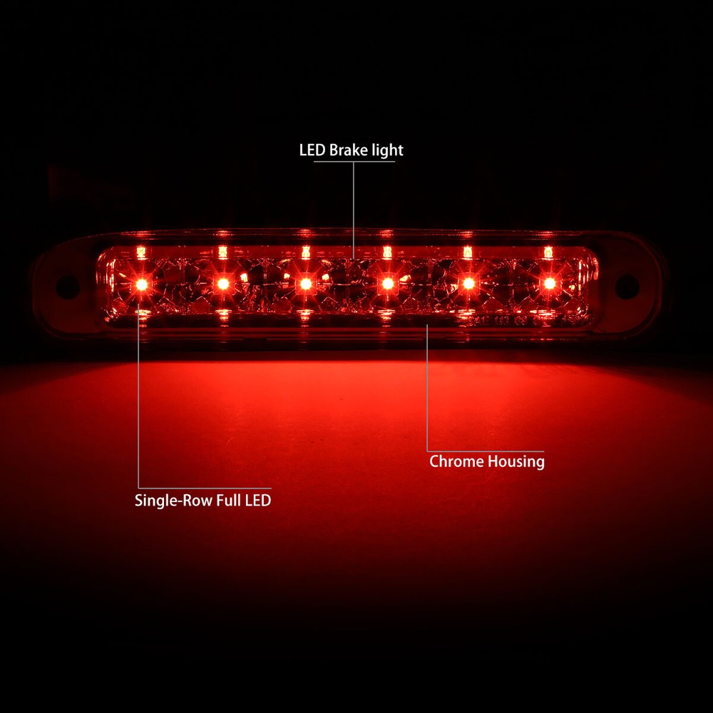 FOR 2012-2018 FORD FLEX FULL LED THIRD 3RD TAIL BRAKE LIGHT RESERVE LAMP CHROME