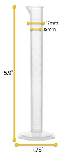 24PK Graduated Cylinders, 10mL - Class B Tolerance - Octagonal Base - Polypro...
