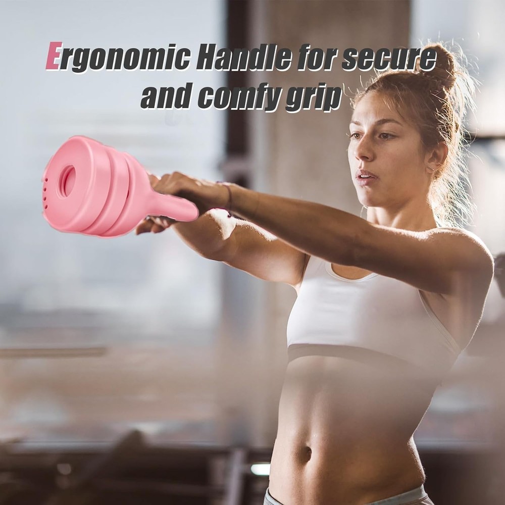 Ergonomic Adjustable Kettlebells: 5, 8, and 12lbs for Space-Saving Workouts-