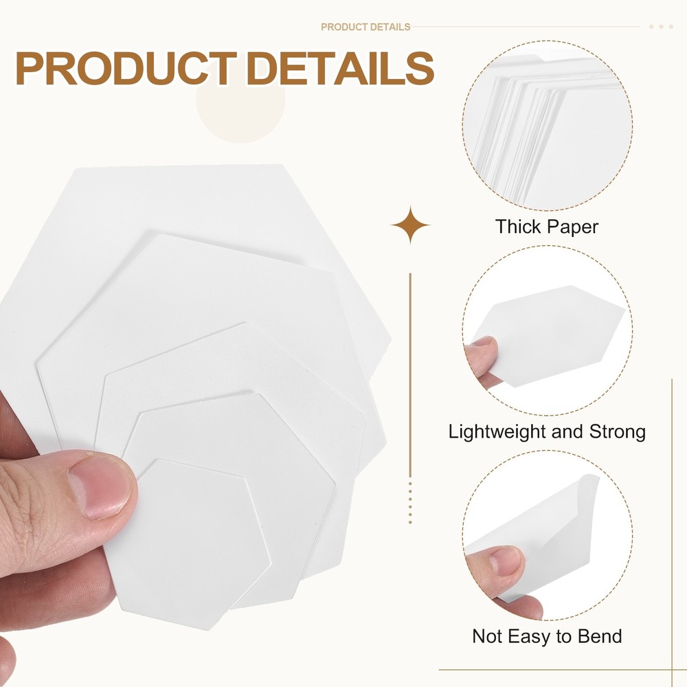 250 Pcs Hexagon Paper Piecing, 2" English Quilting Templates for Patchwork