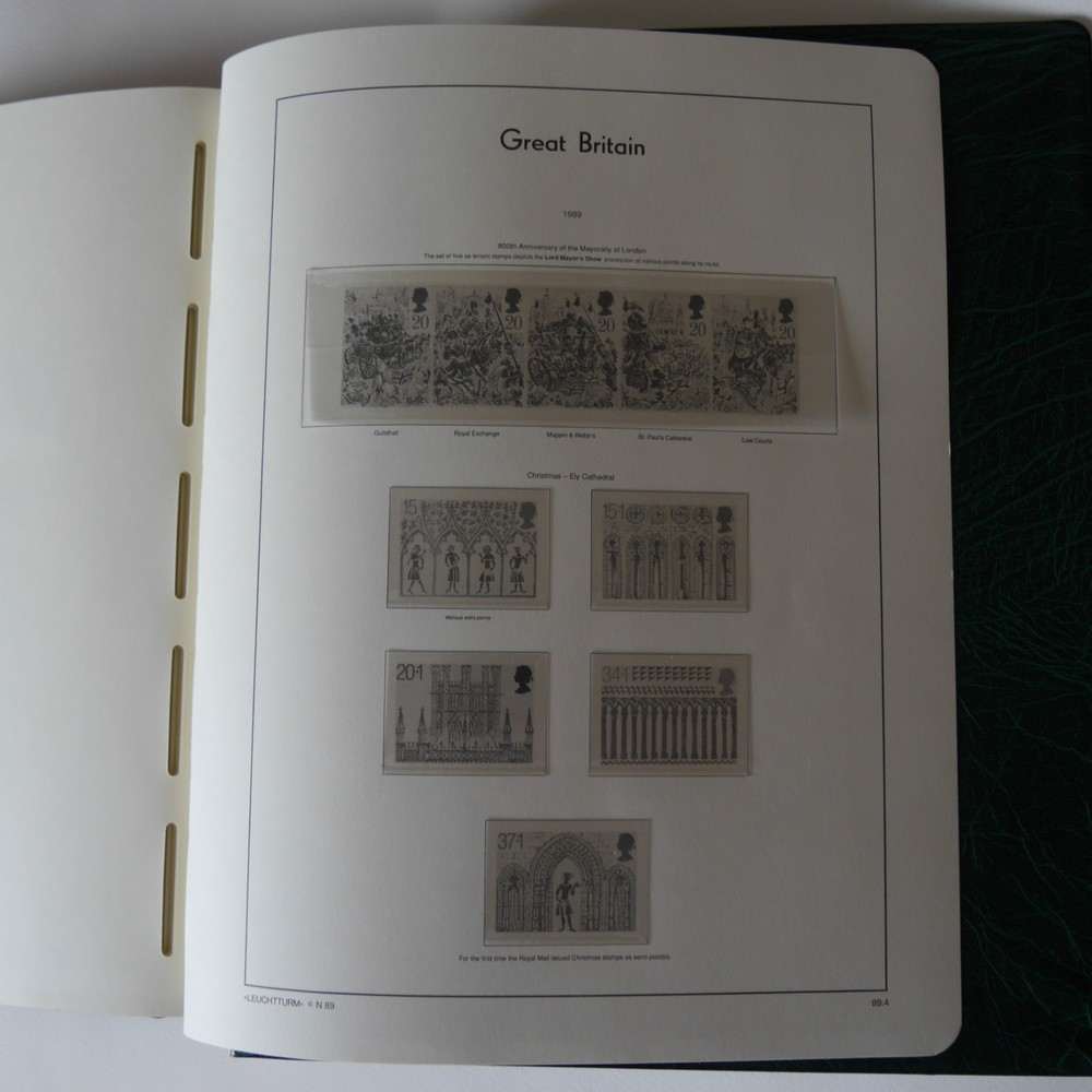 GB Lighthouse Hingeless Green Luxury Padded Album 1971-1989 + slipcase #A1