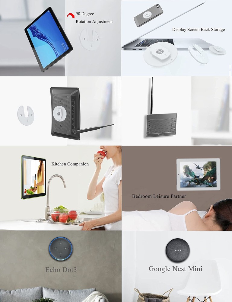 Universal Tablet Wall Mount Adjustable 90 Degree Swivel Ipad Mount Fit For Eread