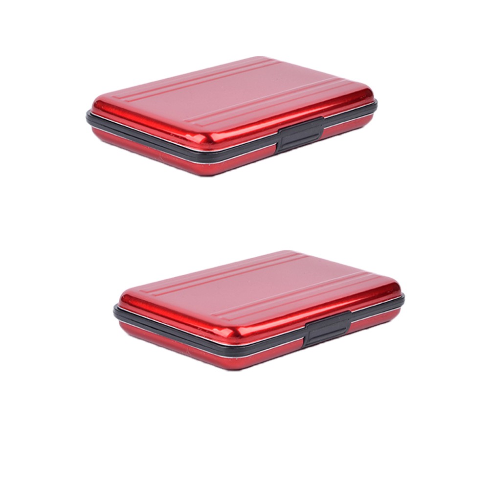 Red SDXC Storage Aluminum Case Micro SD Cards Holder Case Memory Card Box 2PC
