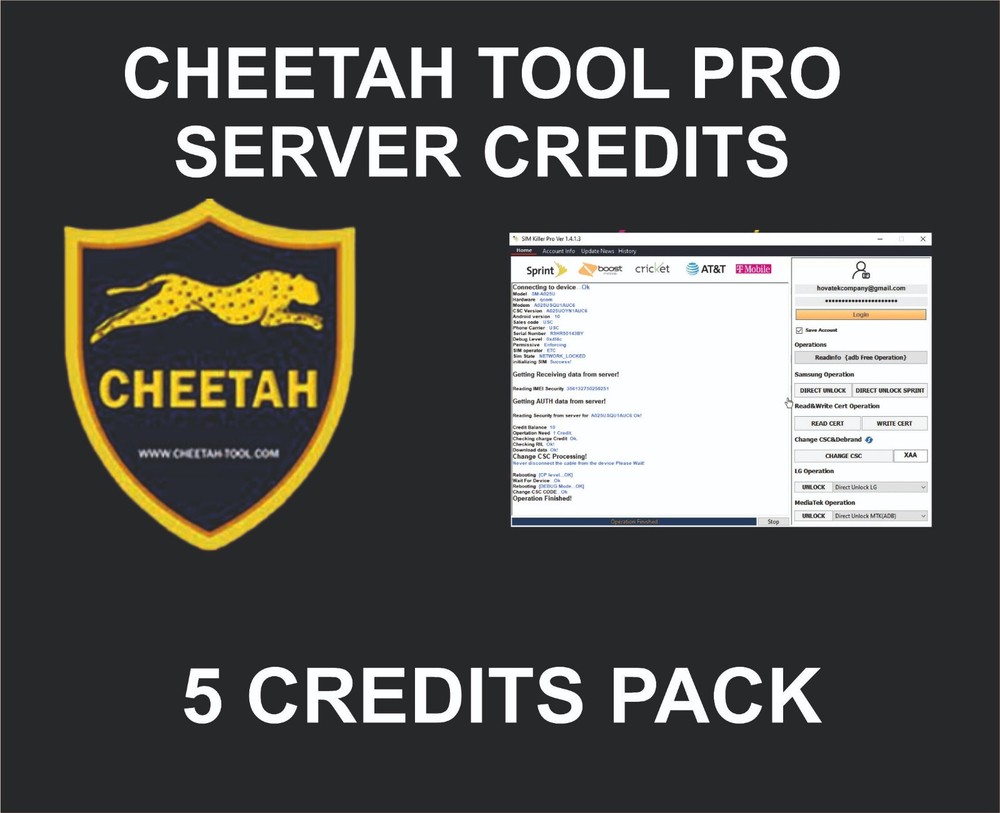 Cheetah Tool Pro, Credits Package, 5 Credits