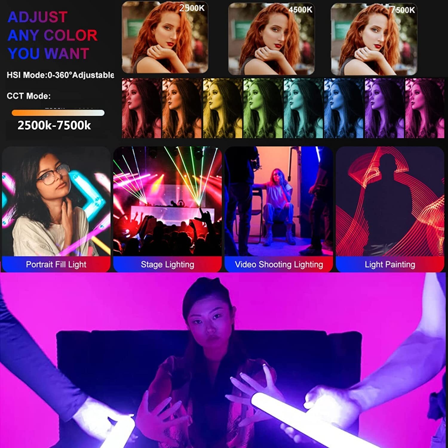 Aputure Amaran T4C RGB Tube Light Stick Handled led full Color 2500K-7500K 120CM