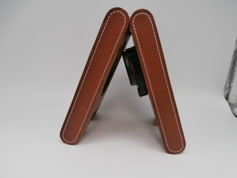 Michael Graves A Frame Leather Covered Desk Clock