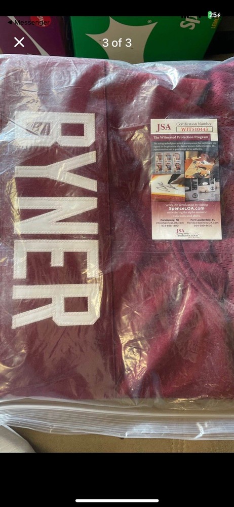 WASHINGTON ERNEST BYNER AUTOGRAPHED SIGNED JERSEY JSA COA