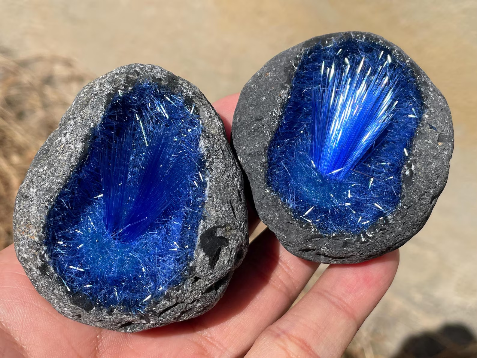 Rare Blue Goethite Crystal Quartz Energy Ore Mineral Specimen Healing Decoration