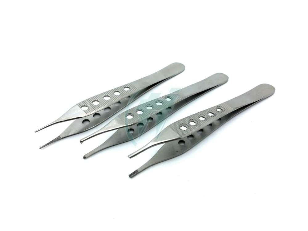3 PCS ADSON TISSUE+BROWN+DRESSING FORCEPS 4.75" FINESTRATED