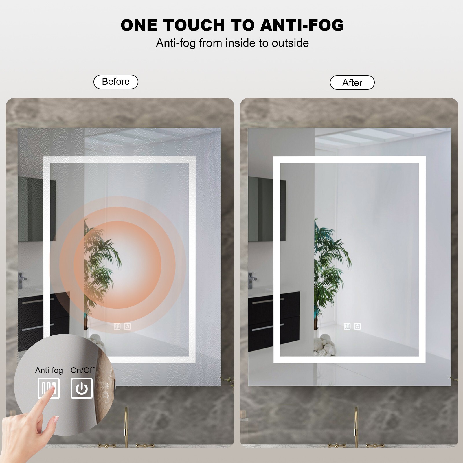 24" x 30" LED Bathroom Medicine Cabinet w/ Lighted Mirror Anti-Fog Touch Sensor