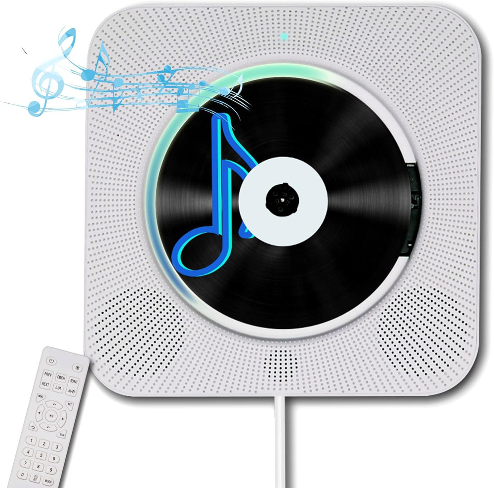 Portable Wall Mounted CD Player with Bluetooth, Homlab Mountable CD Music Player