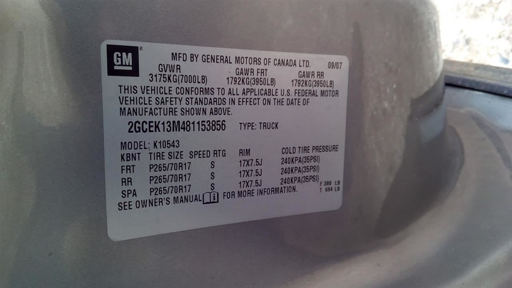 SILVRDO15 2008 Fuse Box Cabin 104789011