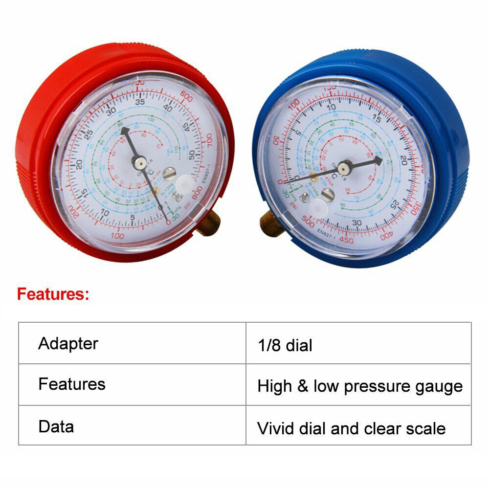 2 Air Conditioner HVAC AC A/C Refrigerant Low&High Pressure Gauge PSI KPA Tools