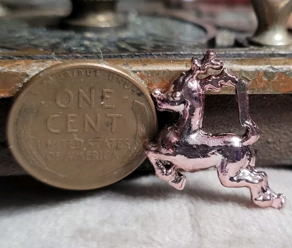 Vintage Pink RUDOLPH THE RED NOSED REINDEER gumball charm prize jewelry