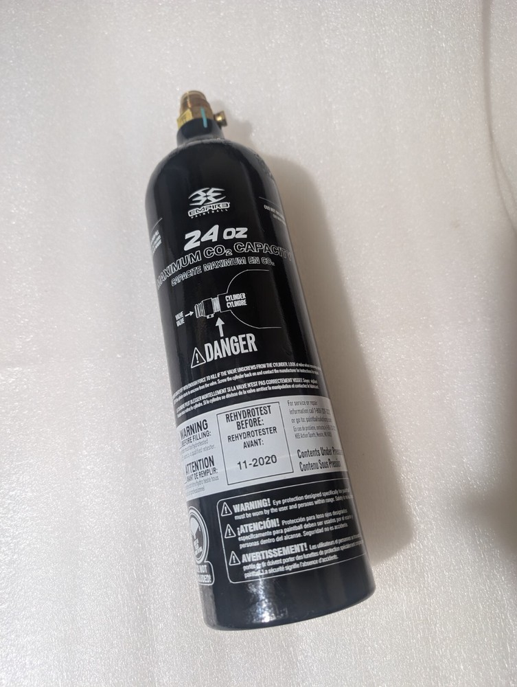 Empire Empty Refillable 24 oz CO2 Capacity Paintball Canister Untested