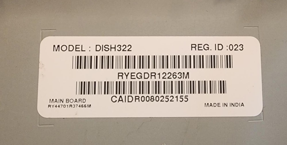 📺📺📺 DISH Network 322 TV Receiver DISH322 REG. ID: 023
