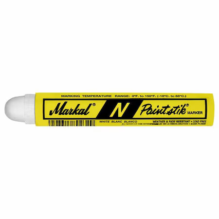 Markal 82120G Solid Paint Marker, 4-3/4 In L, White, Paint