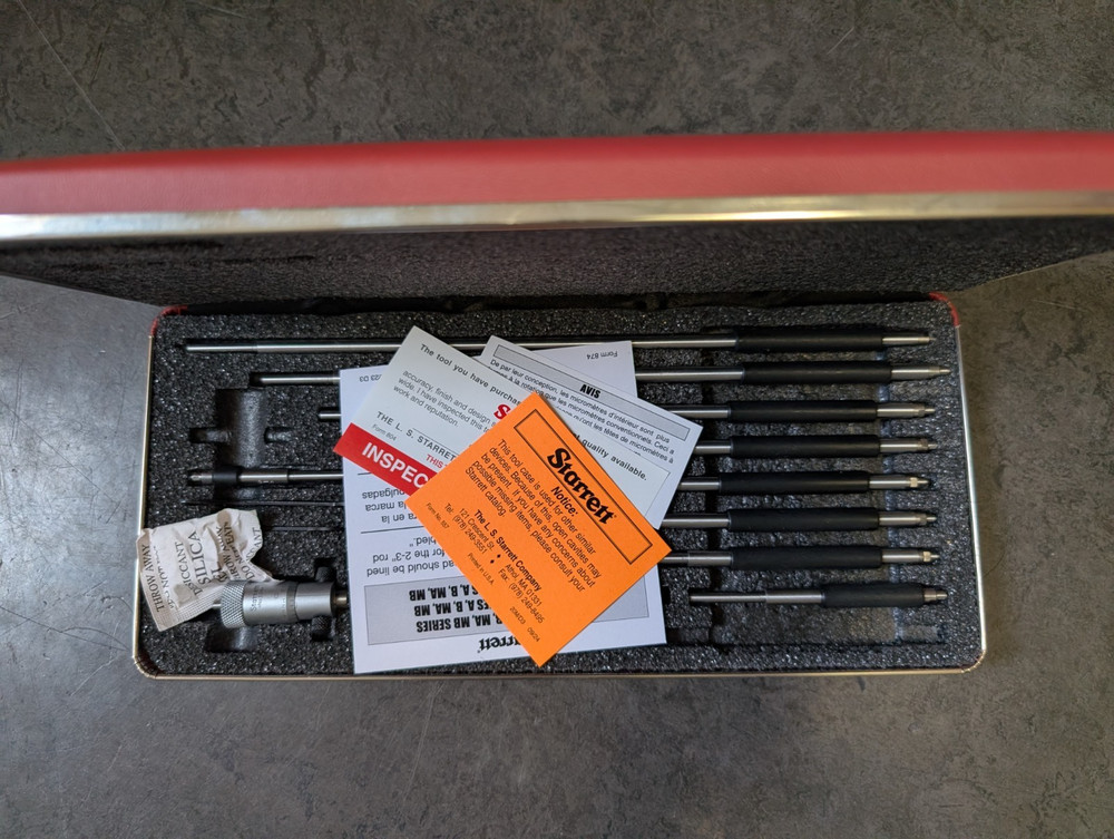 starrett inside micrometer set 2-12"