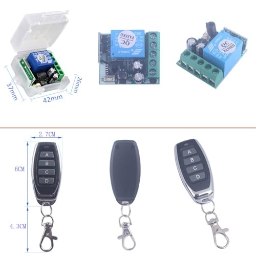 Mini Wireless Remote Switch 6V/12V/24V/10A DC 6V-24V/ 4*Receiver 2 Controller
