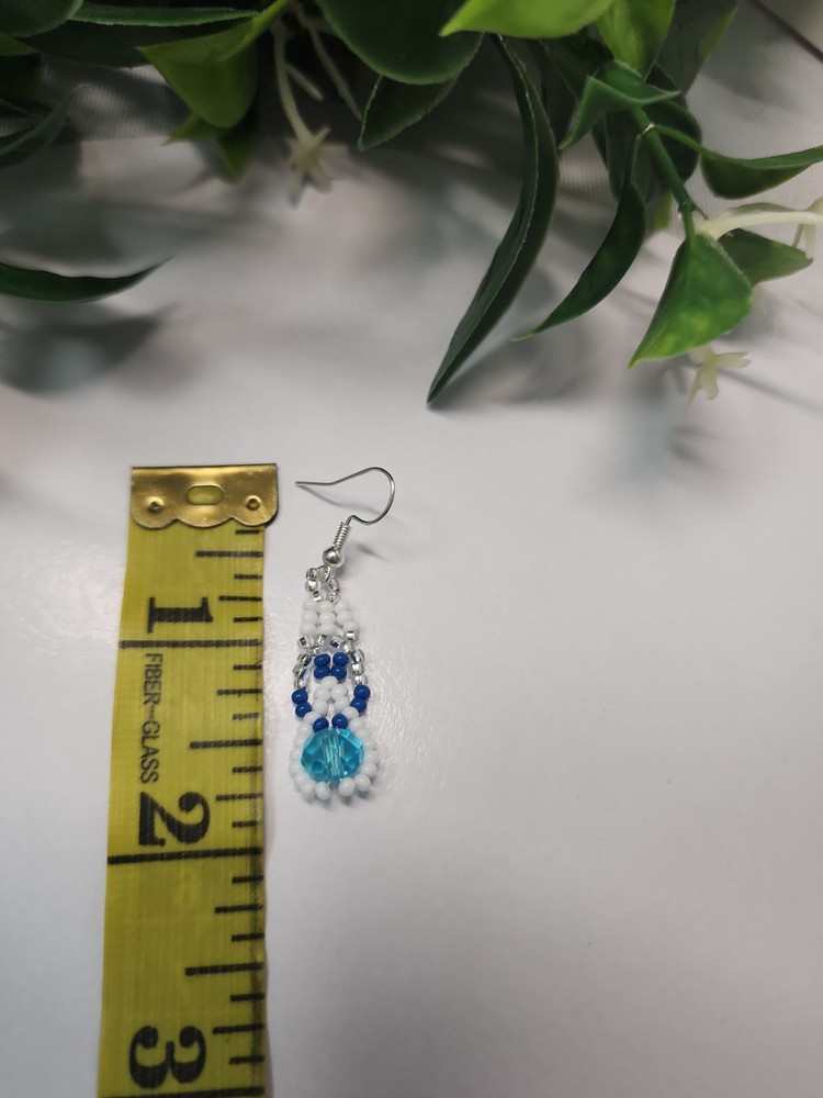 Blue Beaded Necklace With Earrings