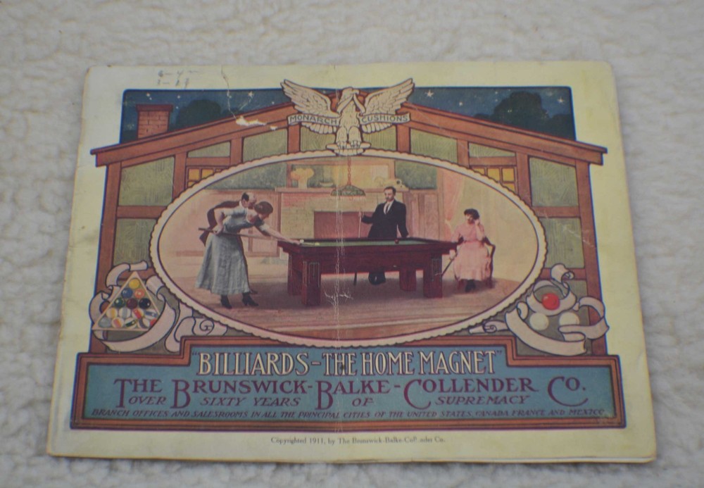 Pool/Billiard/Brunswick/Table/Catalog BBC The Home Magnet Dated 1911